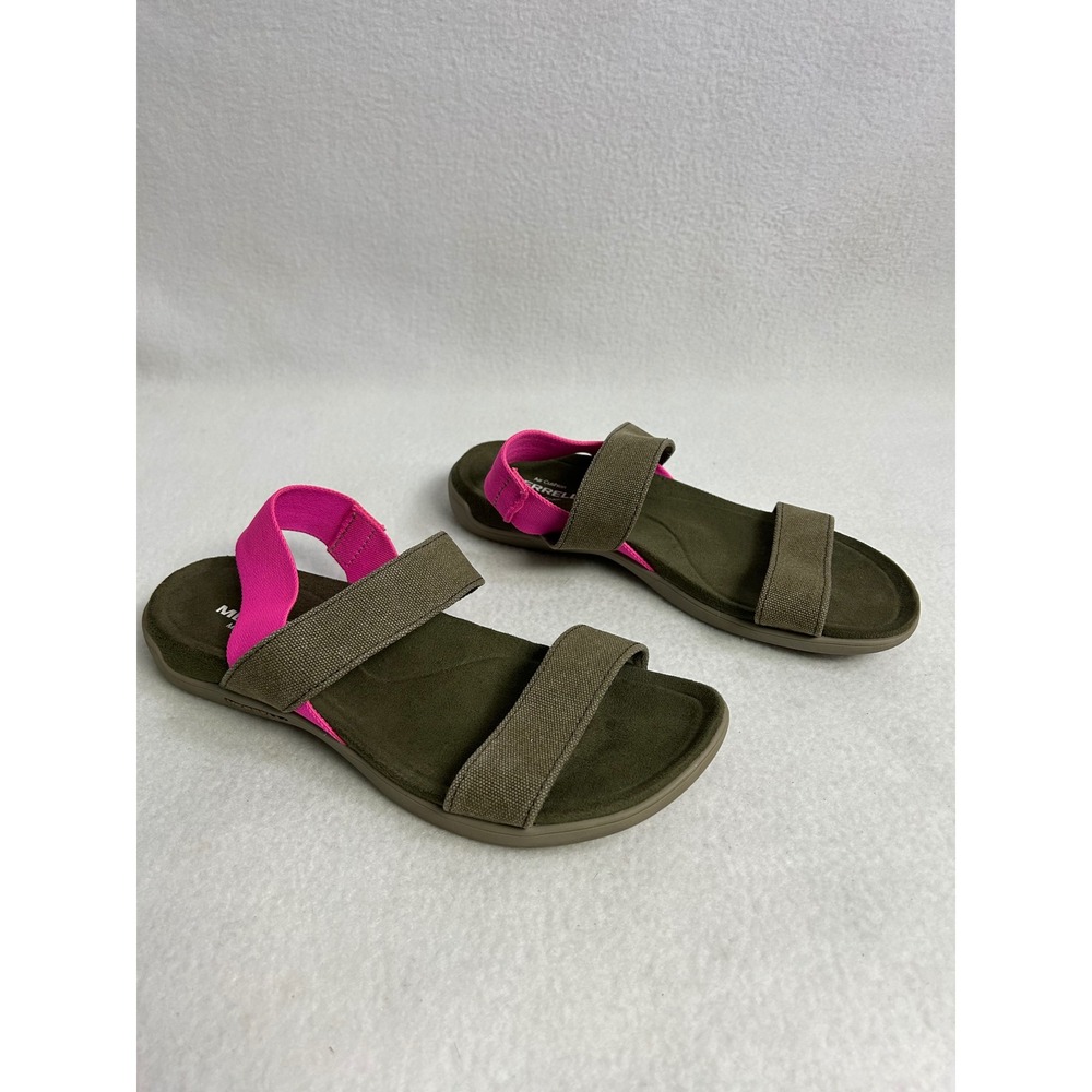 Gorpcore Merrell Womens 9 Olive Pink J002840 Memory Foam Slingback Sandals